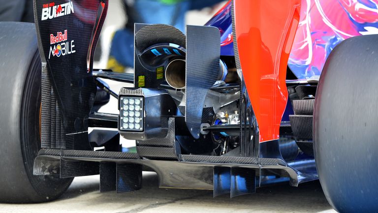 Toro Rosso STR9 rear diffuser and exhaust detail