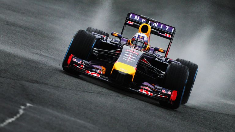 Daniel Ricciardo kicks up the spray