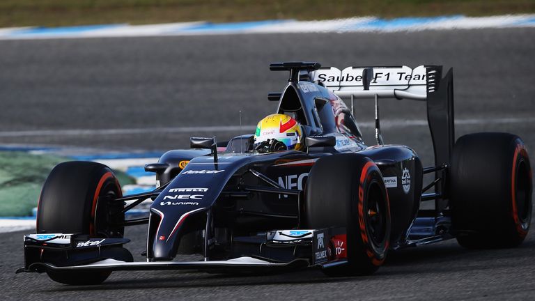 Esteban Gutierrez in action for Sauber