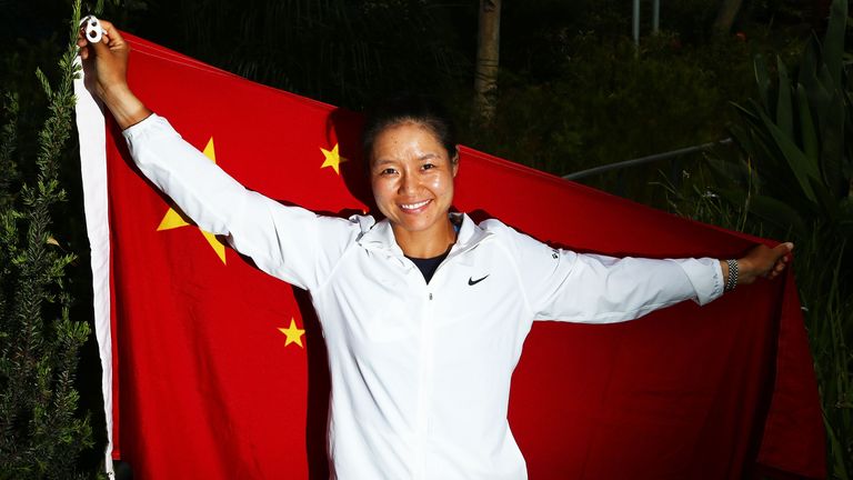 Na Li of China poses during day 12 of the 2014 Australian Open at Melbourne Park on January 24, 2014 in Melbourne, Australia