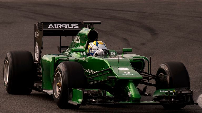 Marcus Ericsson on track in the Caterham