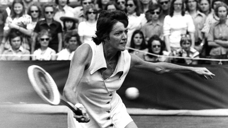 Australian tennis player Margaret Court (nee Smith) in action during a match. 
