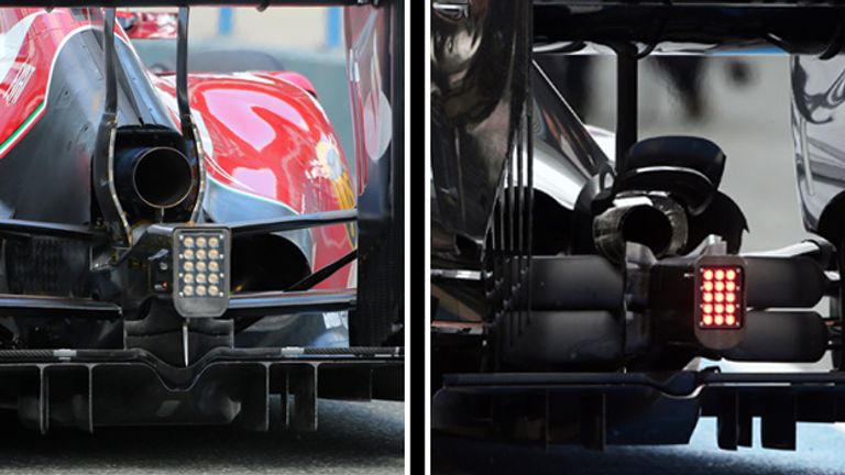 Comparing the Ferrari F14-T rear and that of the McLaren MP4-29
