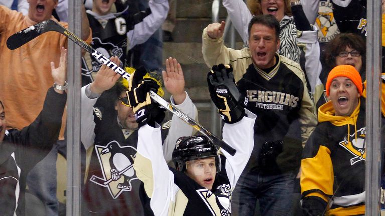 Olli Maatta celebrates his game-winning goal