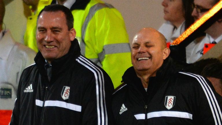 Rene Meulensteen (l) assisted by Ray Wilkins (r) on the touchline for the first time
