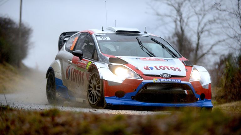 Robert Kubica steers his Ford Fiesta RS during the 5th stage of the 82nd Monte-Carlo Rally