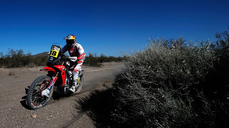 Sam Sunderland competes on Day 2 of the Dakar Rally 2014