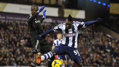 Image of Thievy Bifouma: In action against Chelsea last season