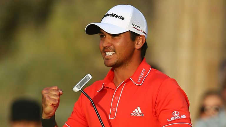 - Jason Day of Australia celebrates after winning the championship match of the World Golf Championships - Accenture Match Play Championship at The Golf Club