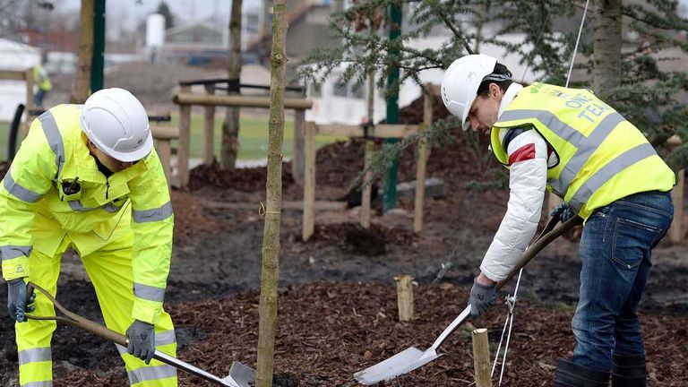 Jesus Navas: Spaniard plants trees at City's new training ground