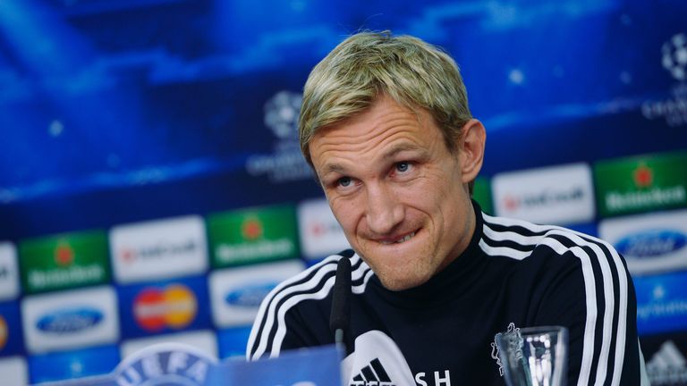 Sami Hyypia during a press conference ahead of the UEFA Champions League match between Bayer Leverkusen and Paris Saint-Germain 