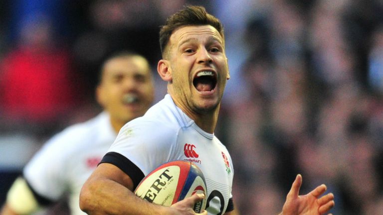 ...and Brown had the presence of mind to offload to Harlequins teammate Danny Care, who gleefully...