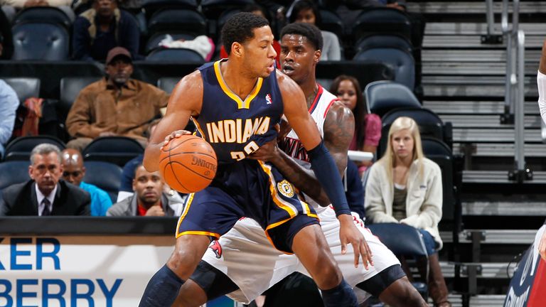 Danny Granger #33 of the Indiana Pacers at Philips Arena on February 8 2012.