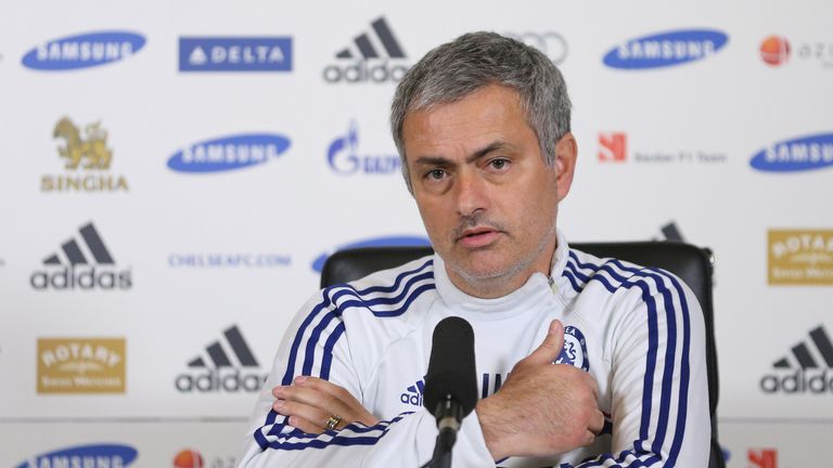 COBHAM, ENGLAND - FEBRUARY 10:  Chelsea manager Jose Mourinho speaks to the press during a Chelsea Press Conference at Chelsea Training Ground on February 
