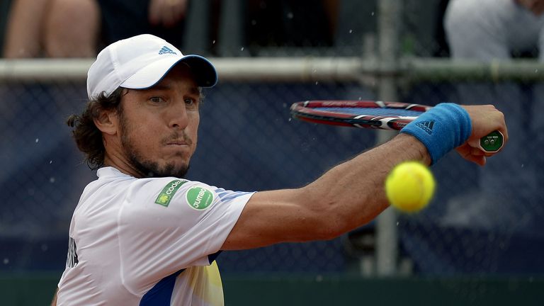 Argentina's tennis player Juan Monacoin Davis Cup World Group action