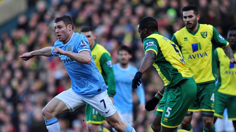 James Milner (l): No time to dwell on draw at Norwich
