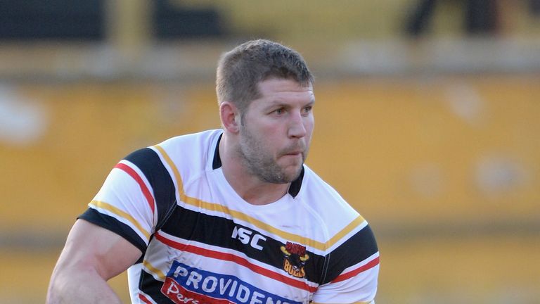Nick Scruton of Bradford Bulls during the pre season friendly match between Bradford Bulls and Castleford Tigers at Odsal on 2/2/2014
