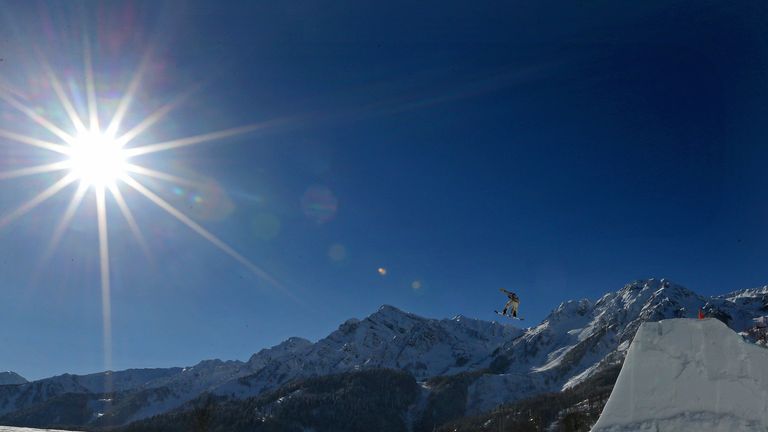The slopestyle course at the Rosa Khutor Extreme Park