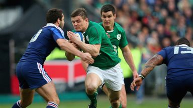 Brian O'Driscoll in action in his final game for Ireland