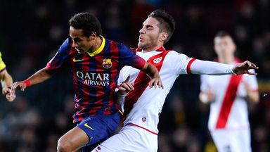 Image of Ruben Rochina (right) in action for Rayo Vallecano