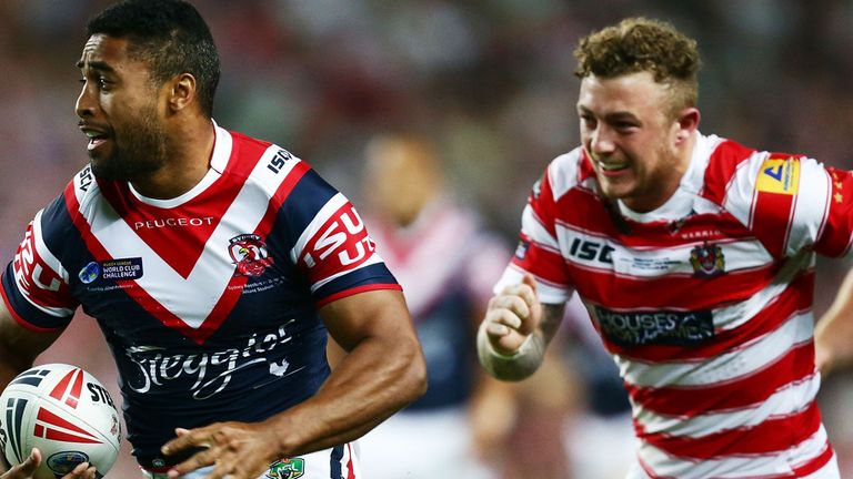 Charnley in action in Wigan&#39;s unsuccessful World Club Challenge against Sydney Roosters
