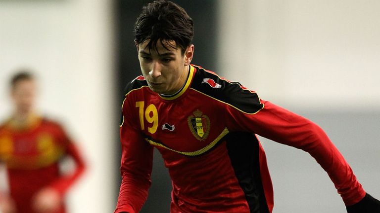 - Ismail Azzaoui of Belgium in action during a U16 International match between England and Belgium at St Georges Park