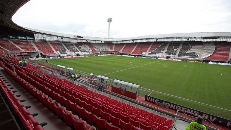 ALKMAAR, NETHERLANDS - APRIL 14:  General view of the AFAS Stadion, home of AZ Alkmaar taken prior to the Dutch Eredivisie match between AZ Alkmaar and FC 
