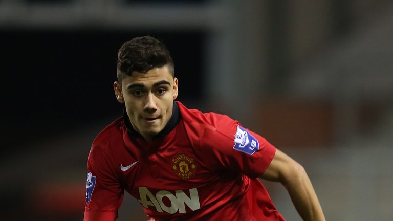 LEIGH, ENGLAND - DECEMBER 02:   Andreas Pereira of Manchester United U21 during the Barclays U21 Premier League match between Blackburn U21 and Manchester 