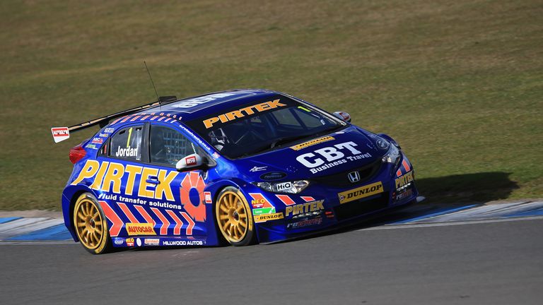 Andrew Jordan in the Pirtek Racing Honda Civic in action during the 2014 Dunlop MSA British Touring Car Championship