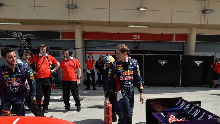 Sebastian Vettel only made it to the end of the pitlane before stopping