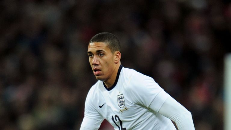 LONDON, ENGLAND - NOVEMBER 15:  Chris Smalling of England in action during the international friendly match between England and Chile at Wembley Stadium