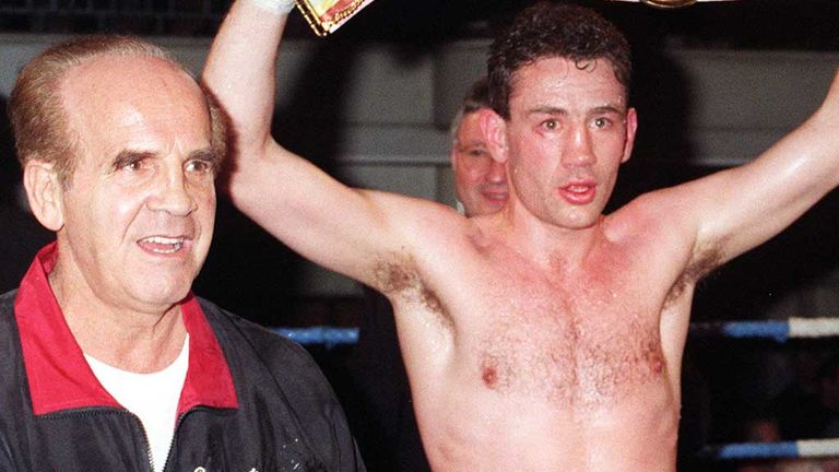 Mickey Duff with Robert McCracken in 1996