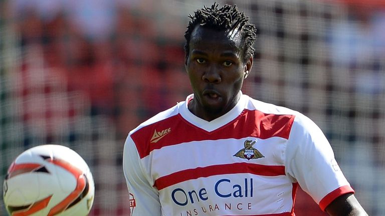 DONCASTER, ENGLAND - AUGUST 03:  Bongani Khumalo of Doncaster during the Sky Bet Championship match between Doncaster Rovers and Blackpool at Keepmoat Stad