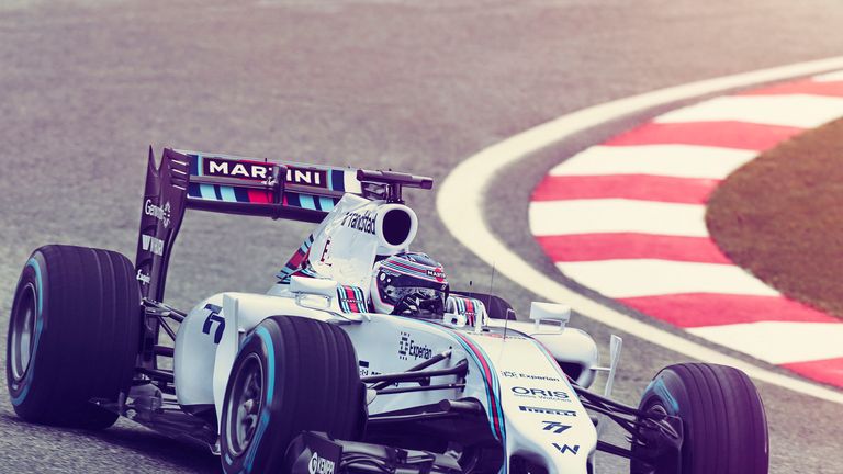 Valtteri Bottas in the new  Williams Martini Racing livery
