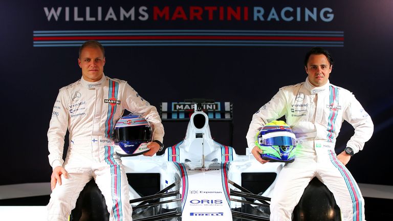 Valtteri Bottas and Felipe Massa in their new Williams Martini Racing colours
