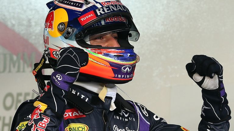 Daniel Ricciardo celebrates