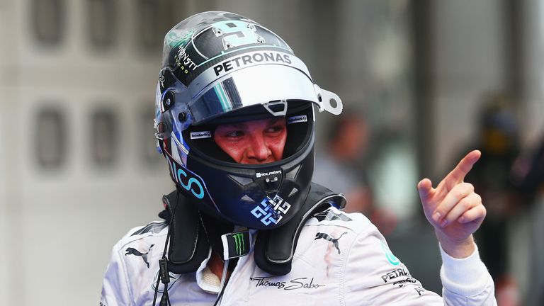 Nico Rosberg celebrates second