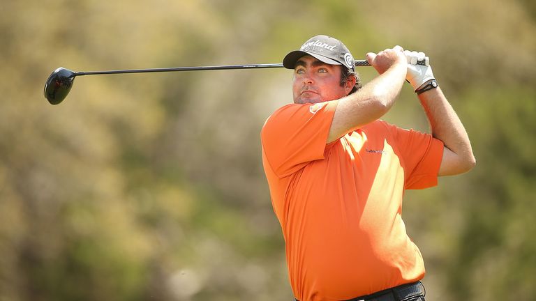 Steven Bowditch tees off on the 9th during round three of the Valero Texas Open at TPC San Antonio