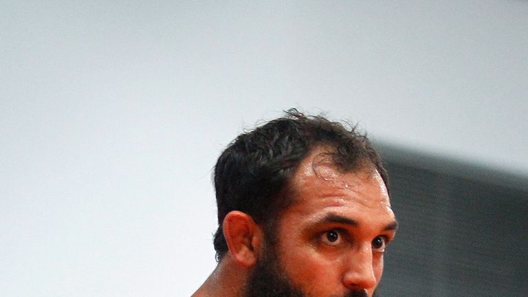 Mixed martial arts fighter Johny Hendricks trains during a workout at Velociti Fitness on October 28, 2013