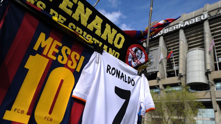 Lionel Messi and Cristiano Ronaldo shirts