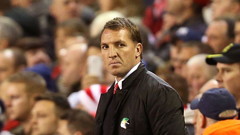 Liverpool manager Brendan Rodgers on the touchline