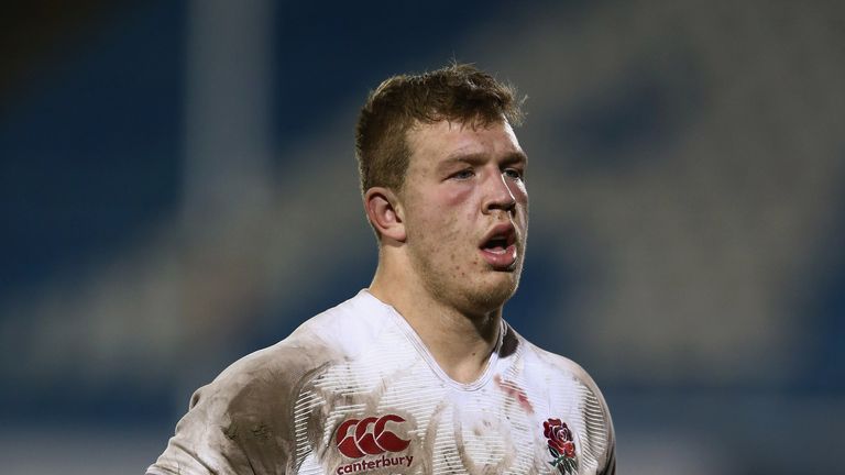 Max Crumpton of England U20s in action during the England U20s versus Scotland U20s International match at Brickfields