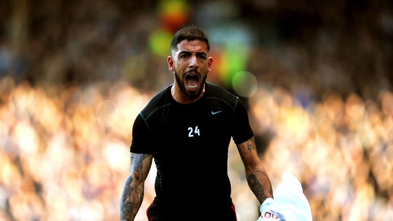 LONDON, ENGLAND - MARCH 15:  Ashkan Dejagah of Fulham celebrates after scoring the opening goal during the Barclays Premier league match between Fulham and