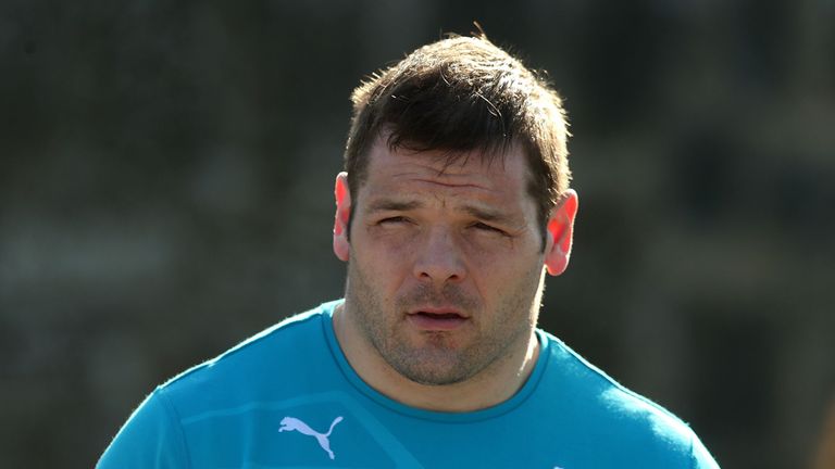 Mike Ross arrives for a training session at Carton House, Dublin.