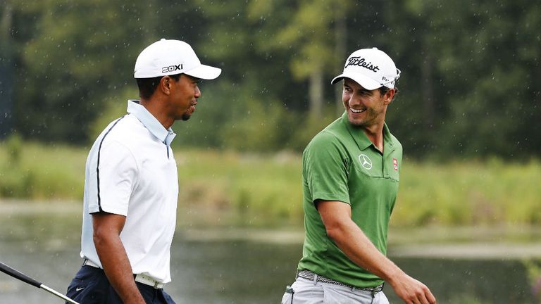Adam Scott Tiger Woods Deutsche Bank Championship 2013