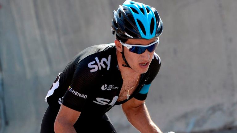 Sergio Henao attacks on stage five of the 2014 Tour of Oman