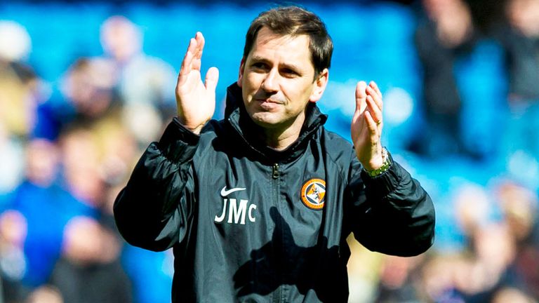 Jackie McNamara: Dundee United boss celebrates the win over Rangers