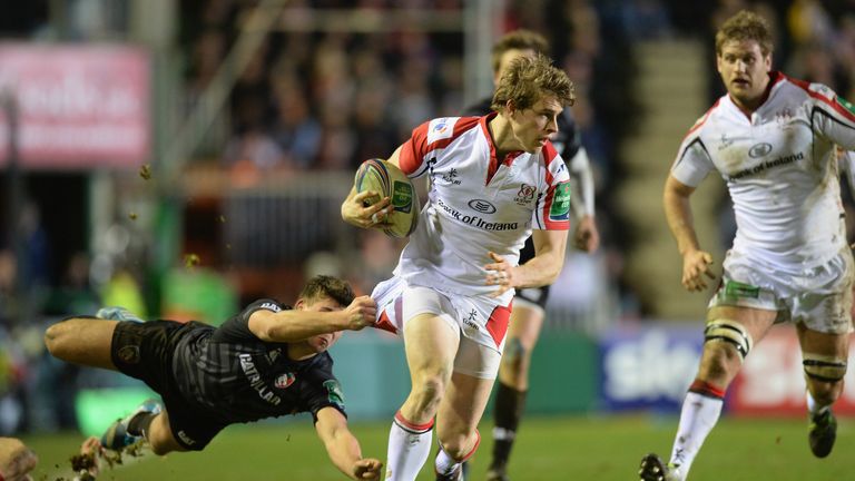 Andrew Trimble of Ulster during the Heineken Cup, round 6, pool 5 match against Leicester