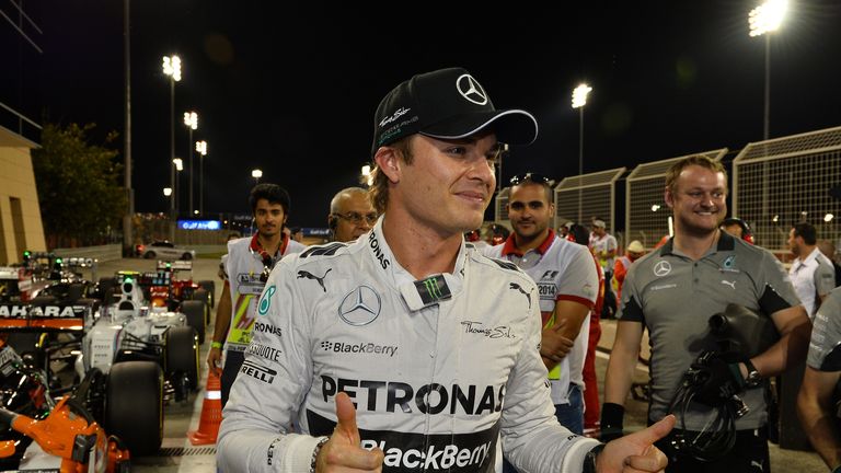 Nico Rosberg celebrates pole