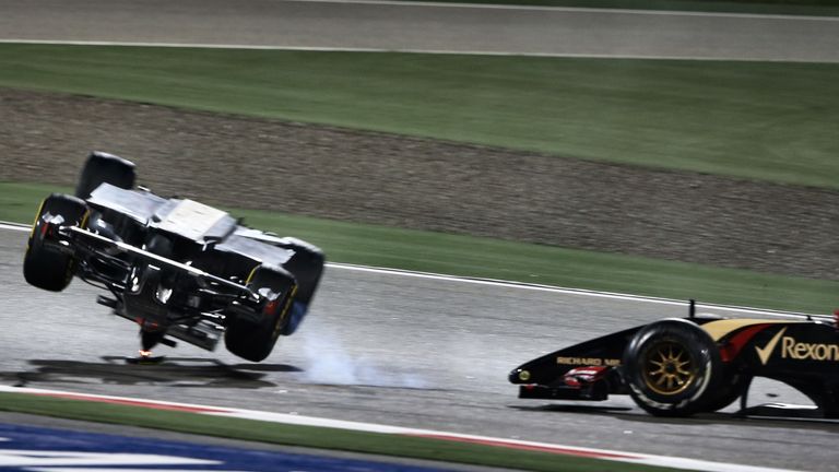 Pastor Maldonado flips Esteban Gutierrez